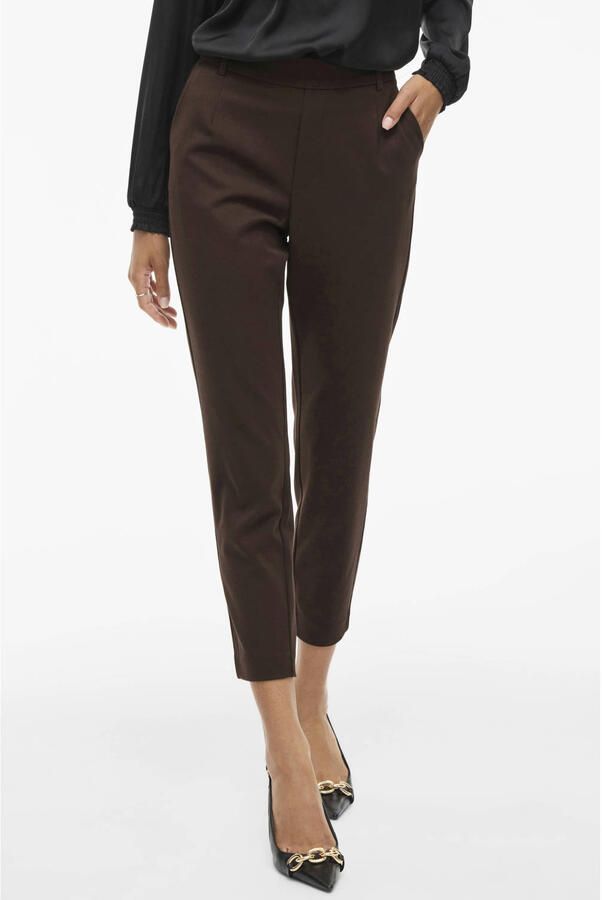 VILA relaxed fit cropped broek bruin