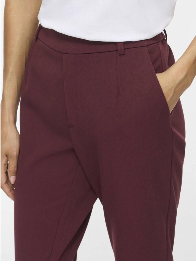 VILA relaxed fit cropped broek donkerrood - Foto 2