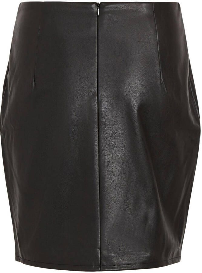 Vila Imitatieleren rok VIDAGMAR HW COATED SKIRT NOOS