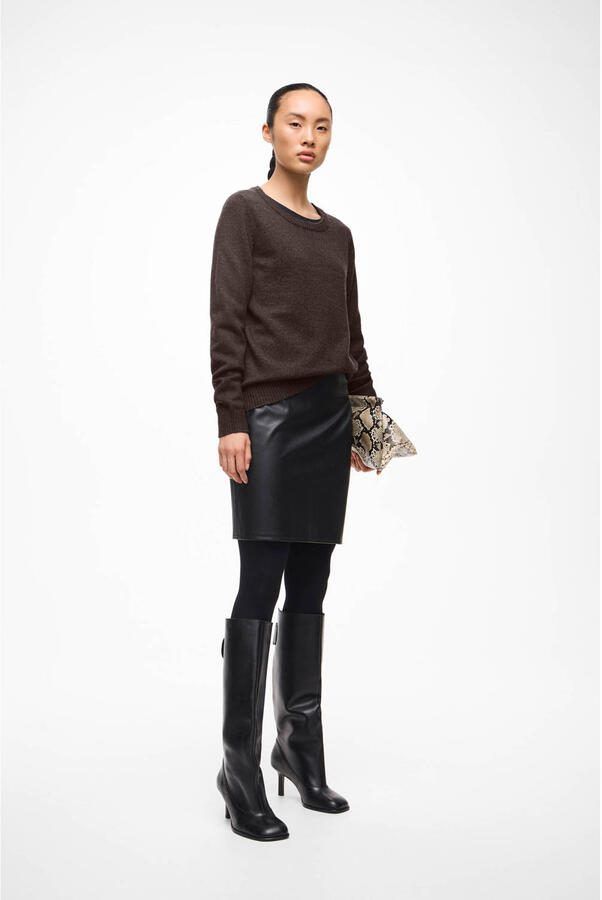 Vila Imitatieleren rok VIDAGMAR HW COATED SKIRT NOOS - Foto 3