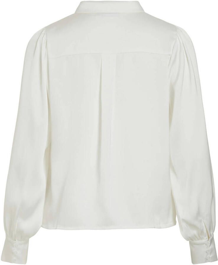 VILA satijnen blouse ecru - Foto 2