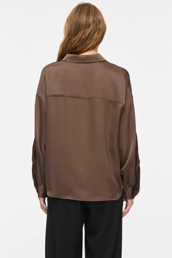 VILA satijnen blouse met franjes - Foto 3