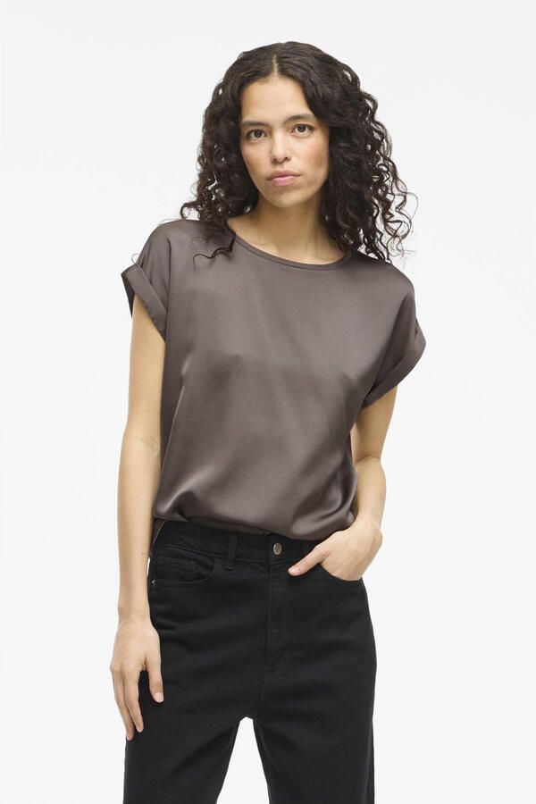 Vila T-shirt van satijn model 'ELLETTE'