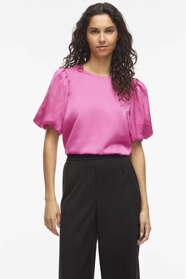 VILA satijnen blousetop roze