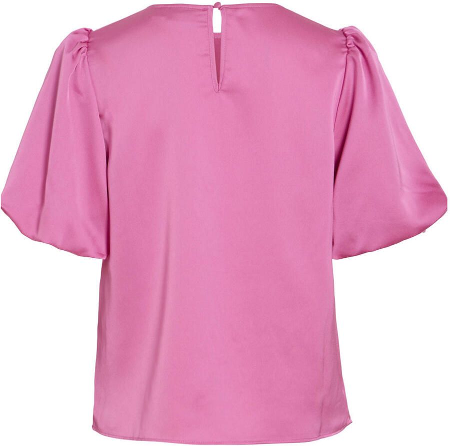 VILA satijnen blousetop roze - Foto 2
