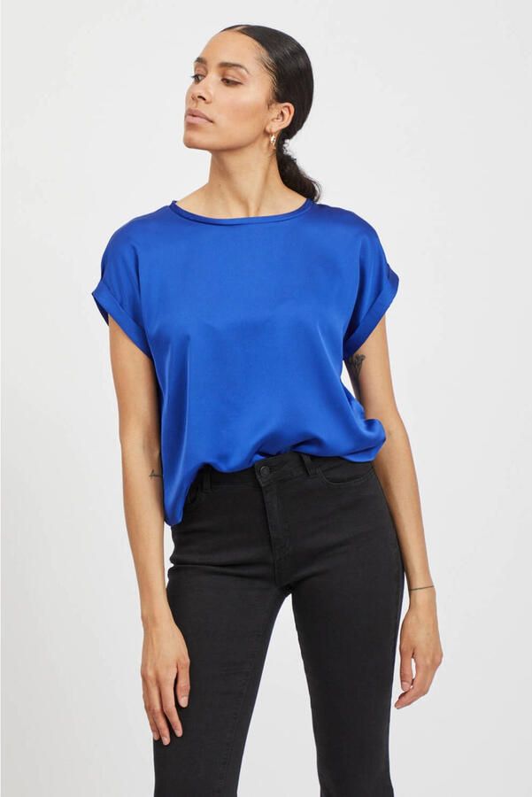 Vila Shirt met korte mouwen VIELLETTE S S SATIN TOP NOOS