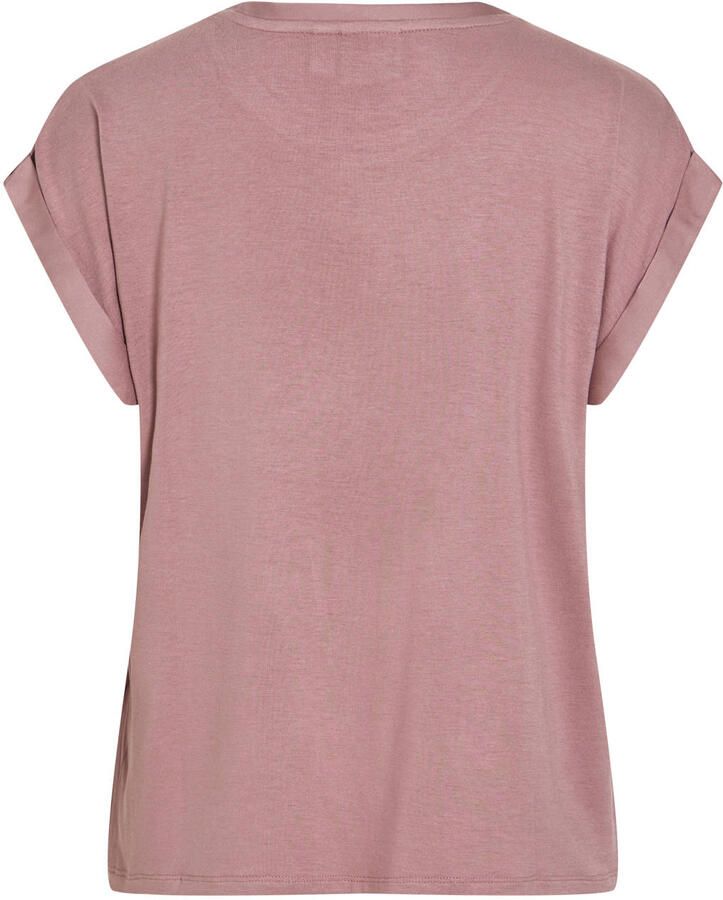 Vila T-shirt van satijn met ronde hals model 'ELLETTE' - Foto 2
