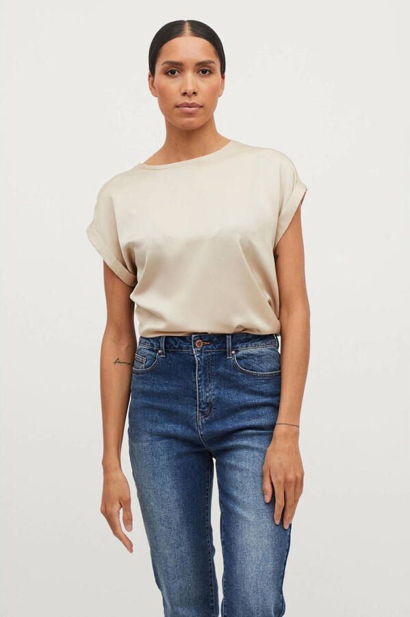 Vila Blouseshirt met vaste mouwomslagen model 'VIELLETTE'