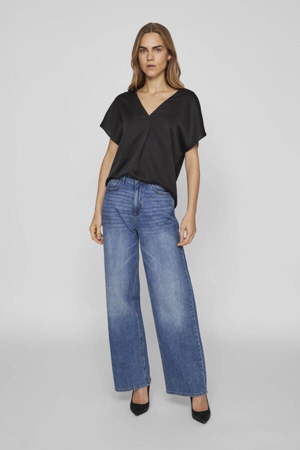 Vila Shirt met V-hals VIELLETTE V-NECK S S SATIN TOP NOOS - Foto 2
