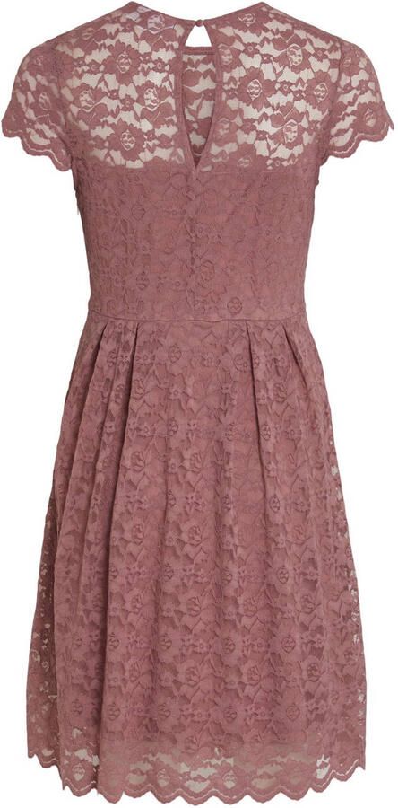 Vila Knielange kanten jurk met ronde hals model 'KALILA' - Foto 3