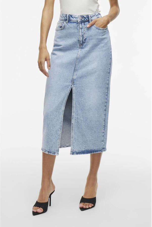 Vila Jeans rok VIJAF HW MIDI DENIM SKIRT-NOOS