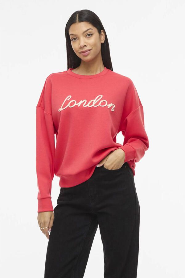 VILA sweater koraalrood
