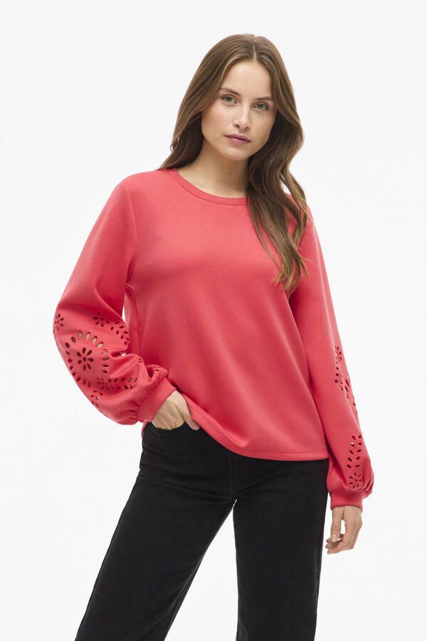 VILA sweater koraalrood