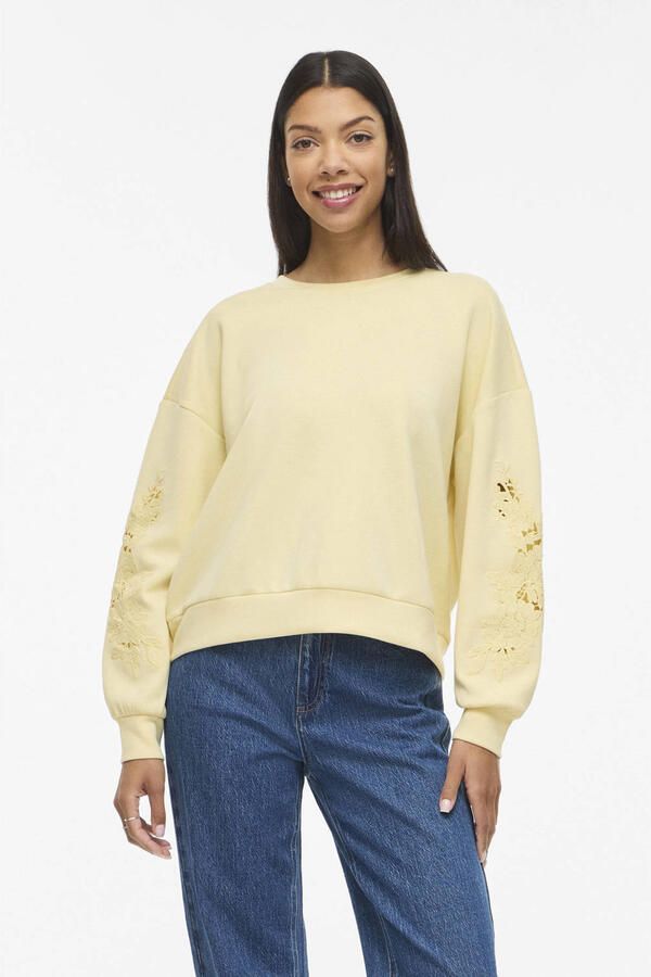 VILA sweater lichtgeel
