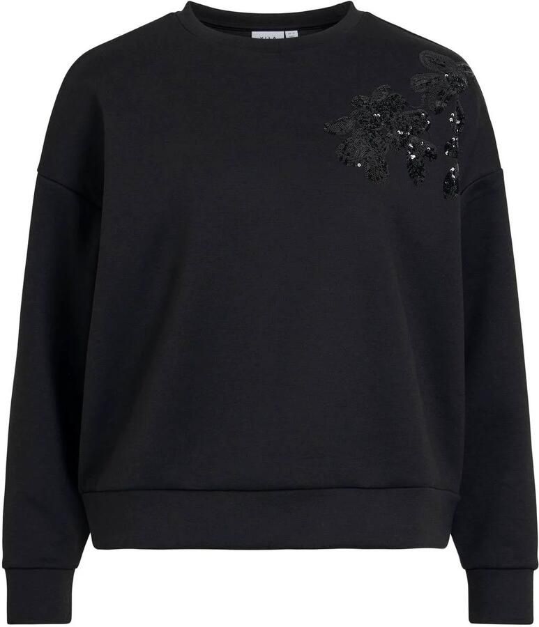 VILA sweater met pailletten zwart