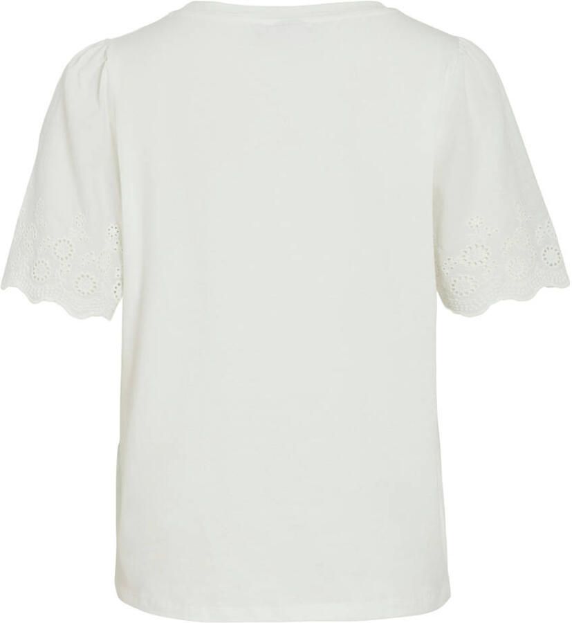 Vila T-shirt met broderie anglaise model 'CELIANA'