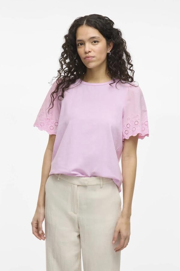 Vila T-shirt met broderie anglaise model 'CELIANA' - Foto 2
