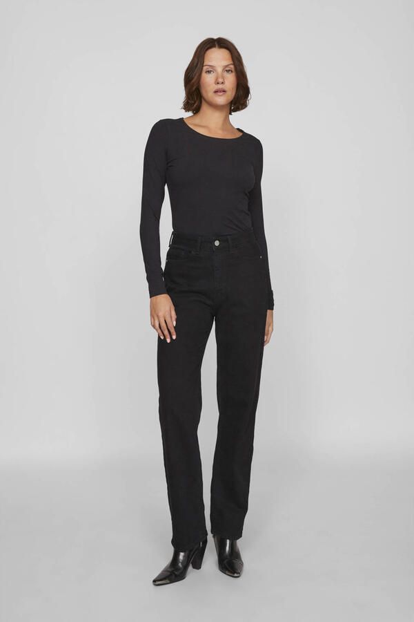 Vila Shirt met lange mouwen VINORA L S O-NECK TOP NOOS
