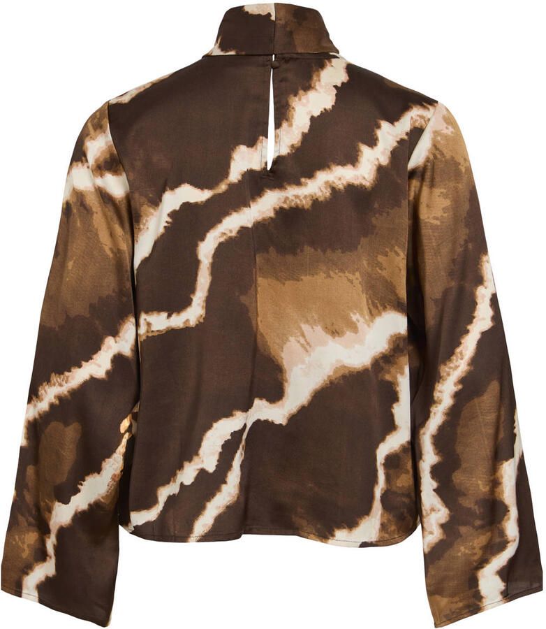 VILA tie-dye blousetop bruin ecru - Foto 2