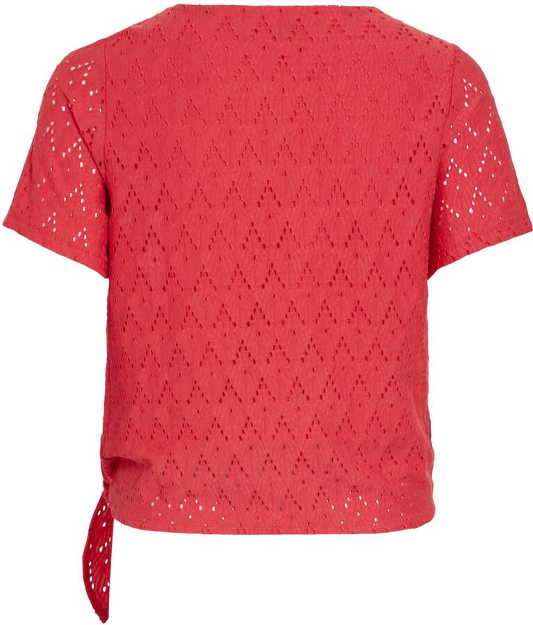 VILA top broderie rood - Foto 2