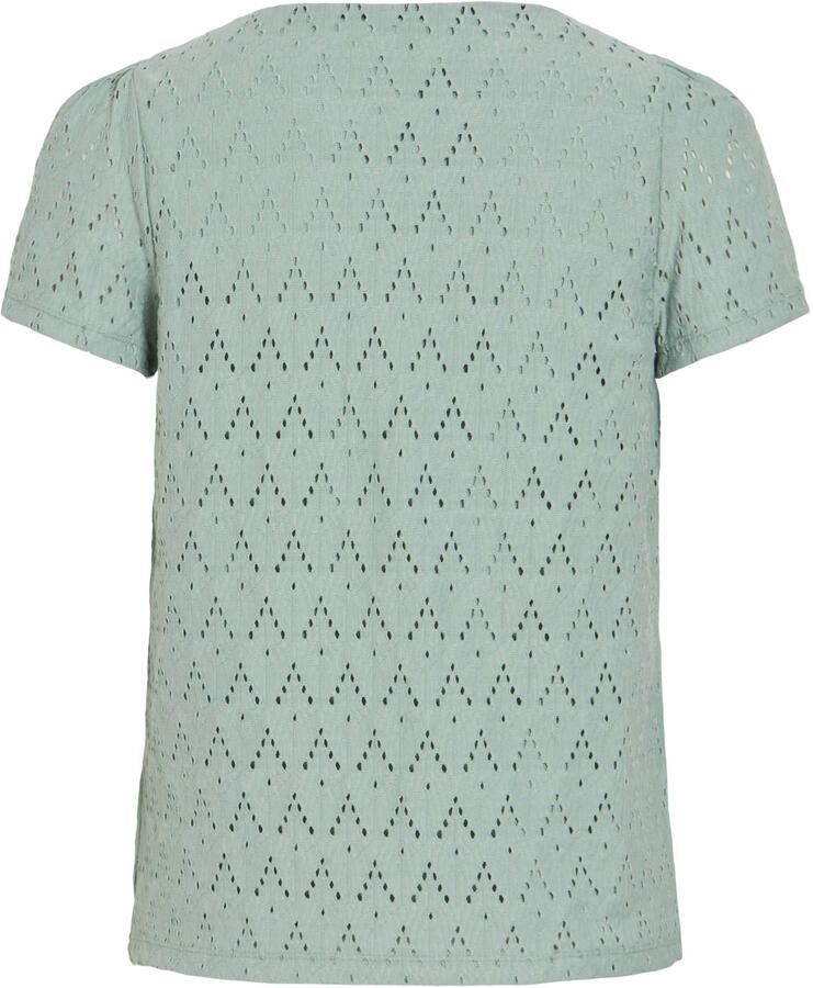 VILA top broderie turquoise