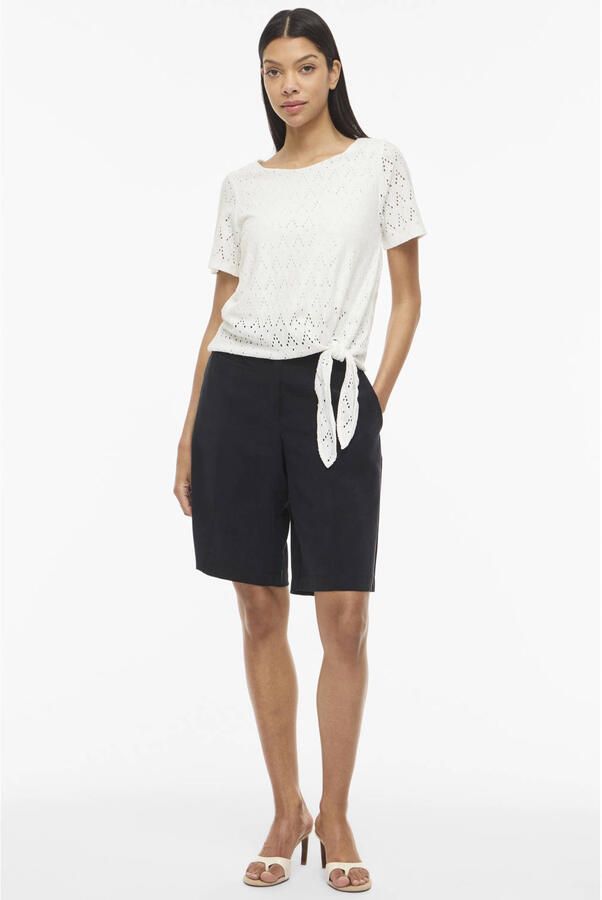 VILA top broderie wit - Foto 3