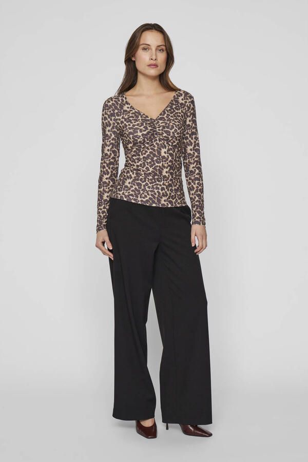 Vila Shirt met V-hals VILEOA V-NECK L S TOP NOOS