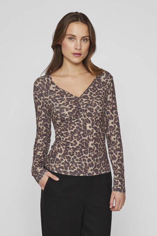 Vila Shirt met V-hals VILEOA V-NECK L S TOP NOOS - Foto 2