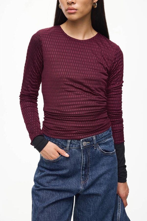 Vila Shirt met lange mouwen en ronde hals model 'LARINE'