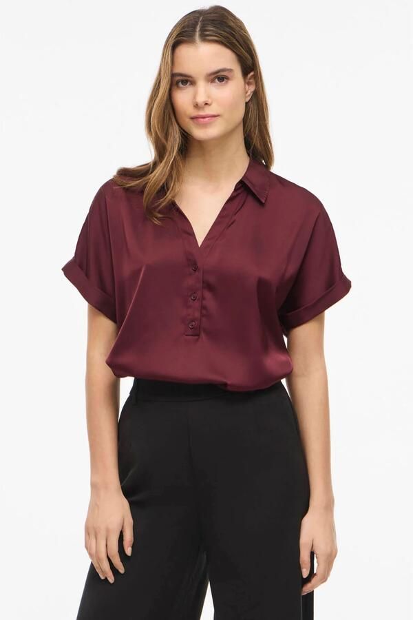 Vila regular fit blouse met V-hals model 'ENNA RAVENNA'