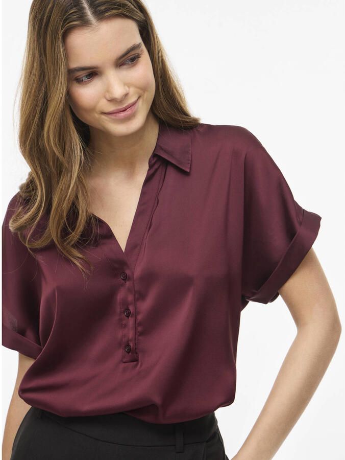 Vila regular fit blouse met V-hals model 'ENNA RAVENNA' - Foto 2