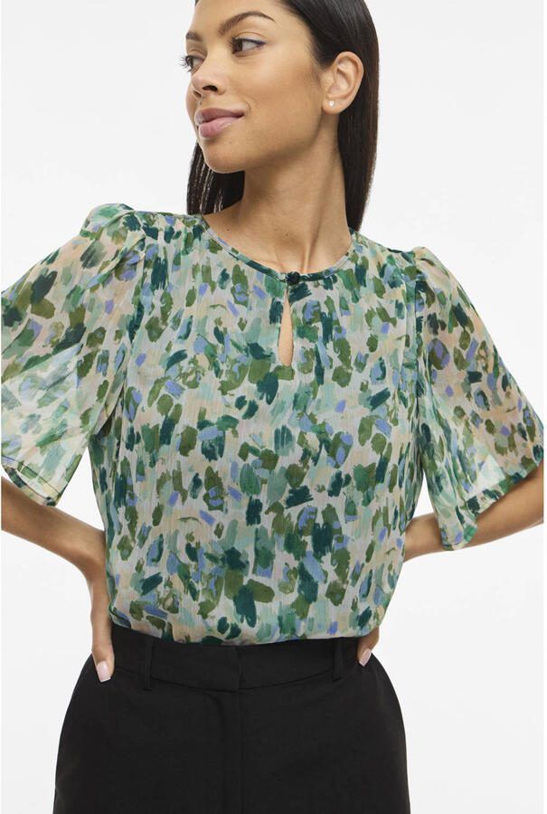 Vila Blouseshirt met druppelvormige hals model 'EMMA'