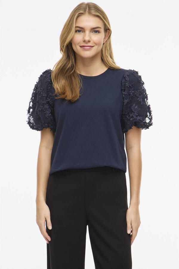 VILA top marineblauw