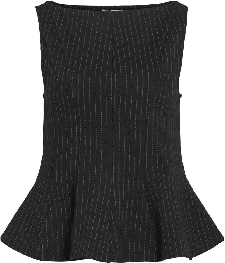 Vila Blouse Top Mastriba Black Beauty Pinstripe
