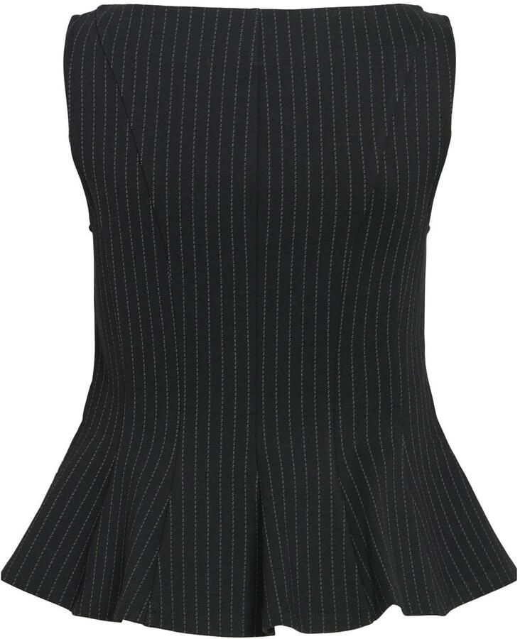 Vila Blouse Top Mastriba Black Beauty Pinstripe