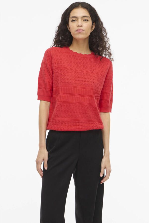 VILA top rood gebreid