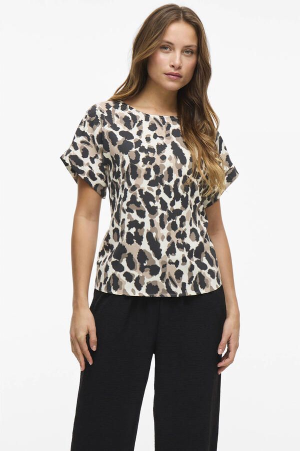 Vila Regular fit blouseshirt met ronde hals model 'JOSA'