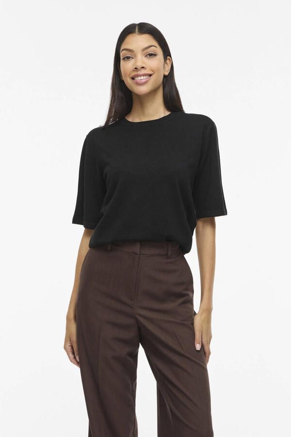 VILA top zwart fijn gebreid