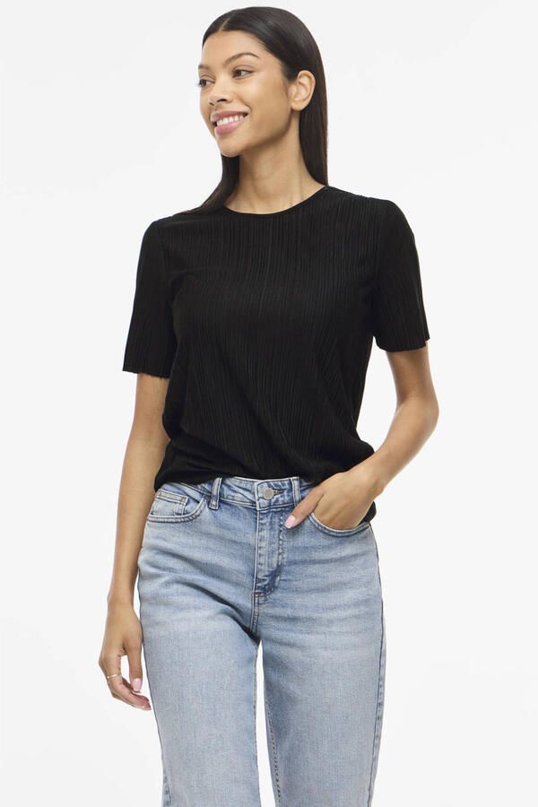 Vila Shirt met korte mouwen VIPLISA O-NECK S S TOP NOOS