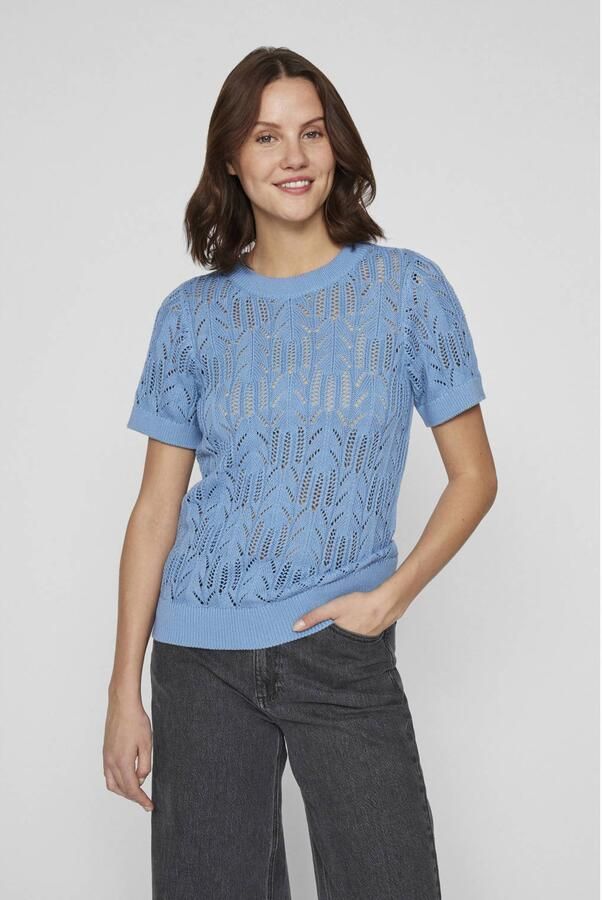 VILA trui blauw gebreid