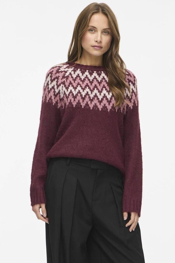 Vila Toni Crew Jacquard Knitted Sweater Dames - Foto 3