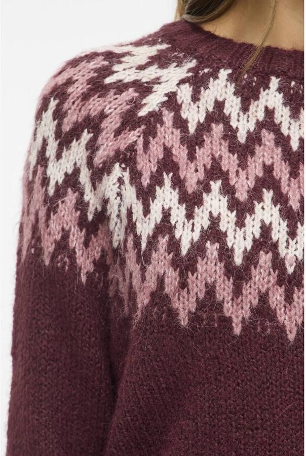 Vila Toni Crew Jacquard Knitted Sweater Dames - Foto 2