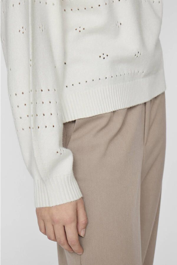 Vila Trui met ronde hals VIRIL L S O-NECK POINTELLE KNIT TOP-NOOS - Foto 2