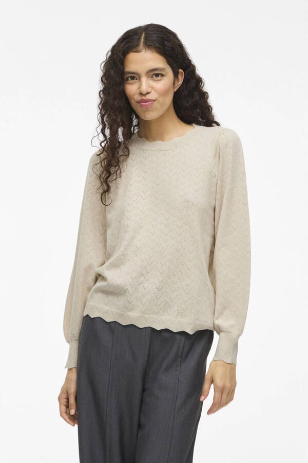 Vila Trui Emi Knit Super Light Natural Melan - Foto 2