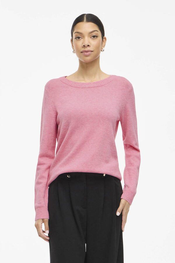 Vila Trui met ronde hals VIRIL O-NECK L S KNIT TOP NOOS