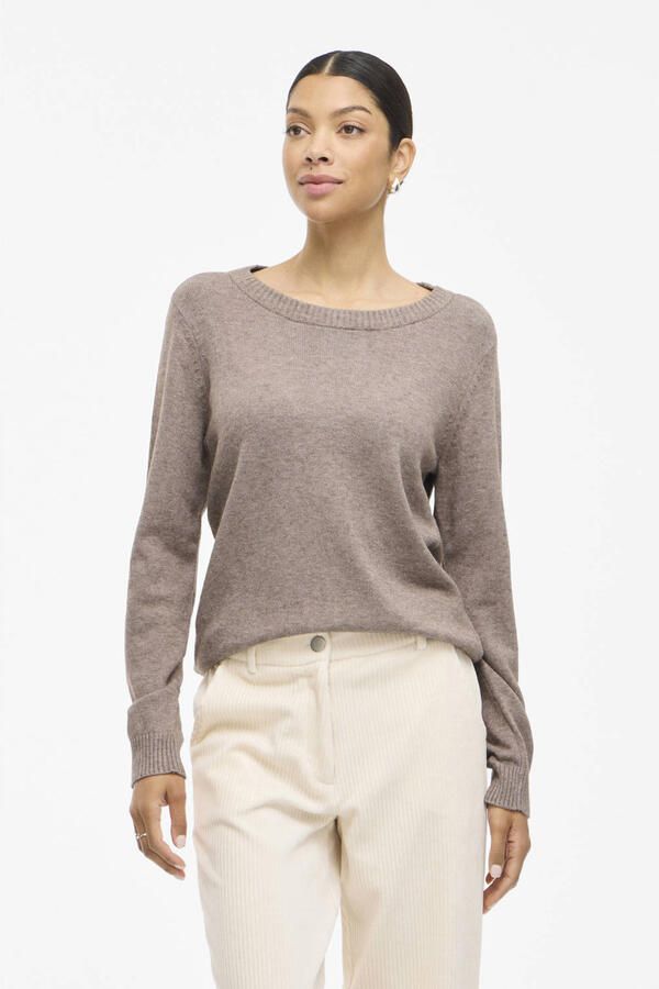 Vila Trui met ronde hals VIRIL O-NECK L S KNIT TOP NOOS