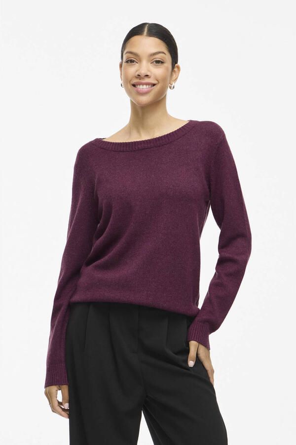 Vila Trui met ronde hals VIRIL O-NECK L S KNIT TOP NOOS