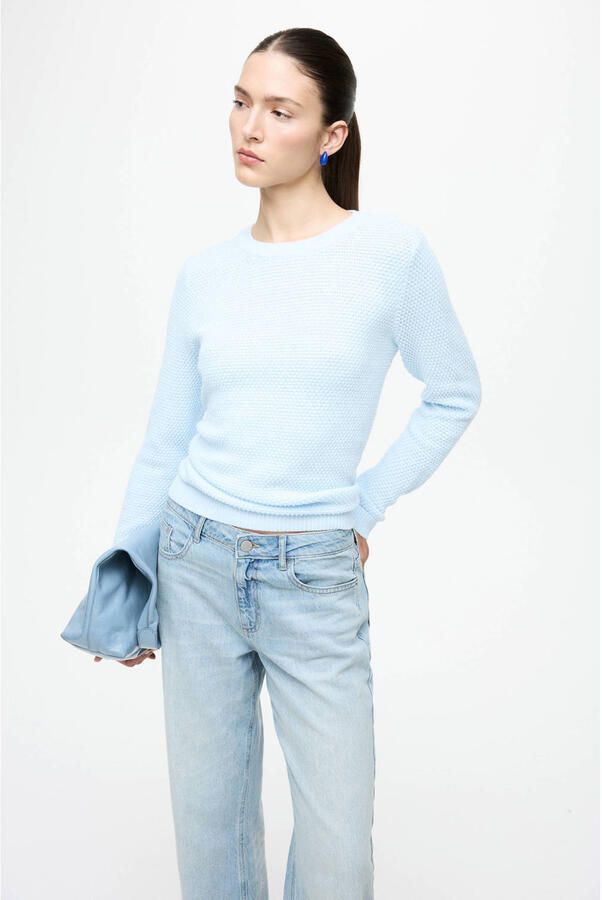 Vila Gebreide pullover met geribde boorden model 'dalo'