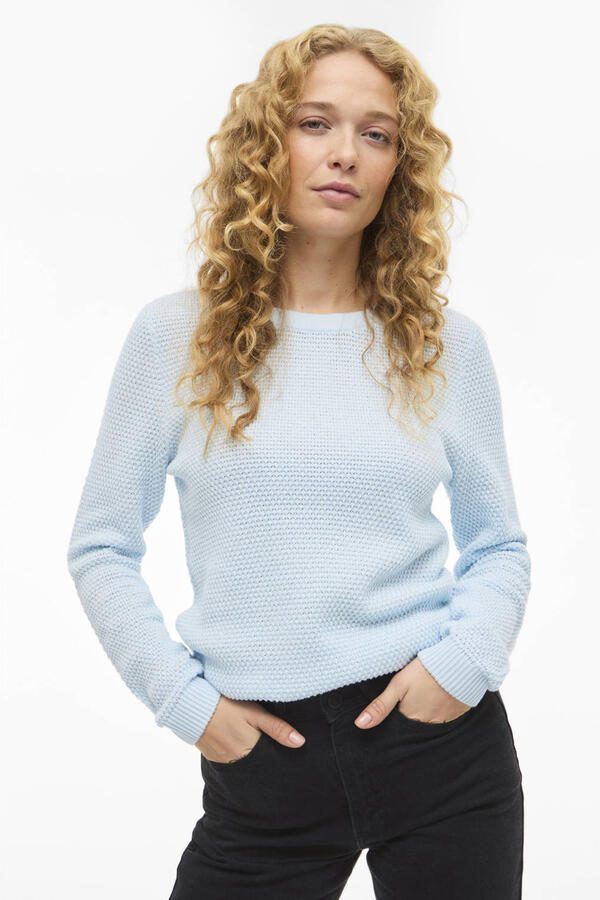 Vila Gebreide pullover met geribde boorden model 'dalo' - Foto 2