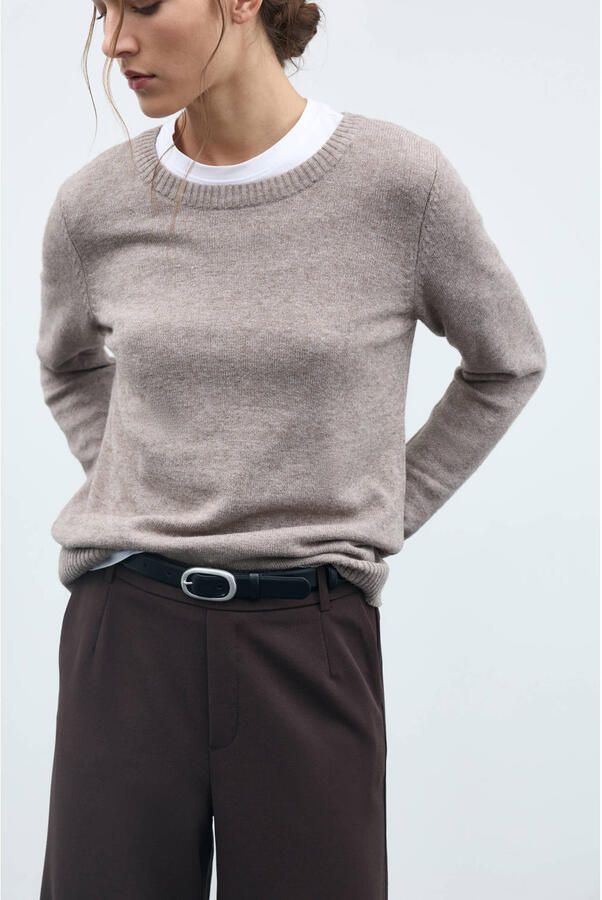 Vila Trui met ronde hals VIRIL O-NECK L S KNIT TOP NOOS
